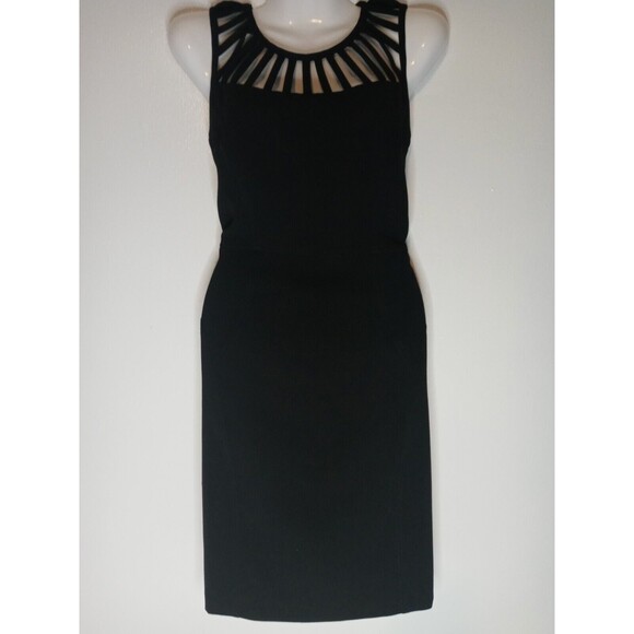 Laundry by Shelli Segal Womens Black Caged Front Midi Dress, Size 4 - Picture 1 of 6